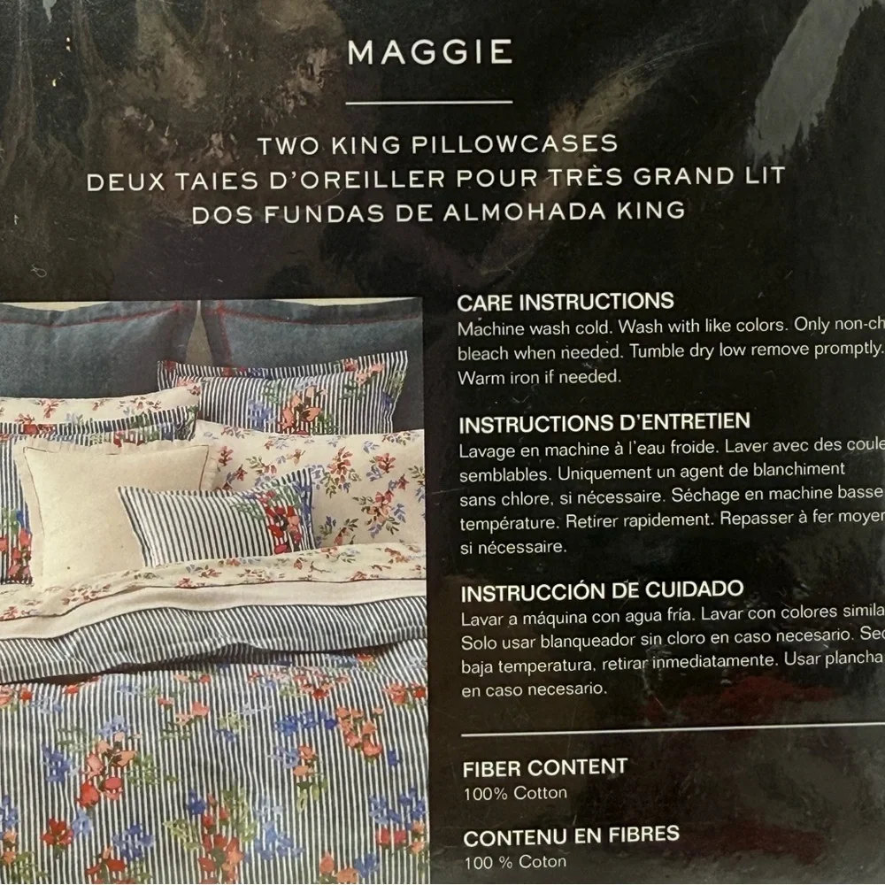 Lauren Ralph Lauren 2 King Size Pillowcases Maggie Floral Cottage NWT